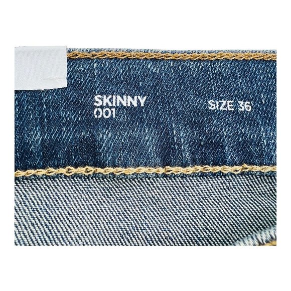 NWT OVADIA Blue Skinny 001 Cotton Elastane 5 Pocket Jeans Mens Size 36X33 - Picture 4 of 8